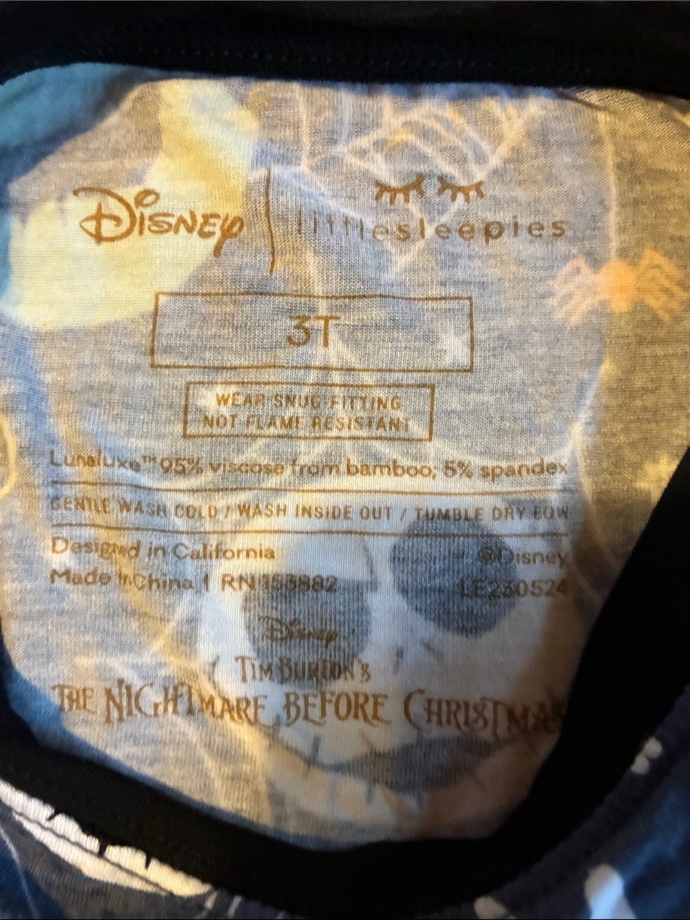 Little Sleepies Disney Jack Halloween Character Pajama Set - Picture 3 of 4